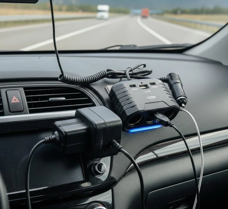Type-C + USB Multi Socket Car Charger